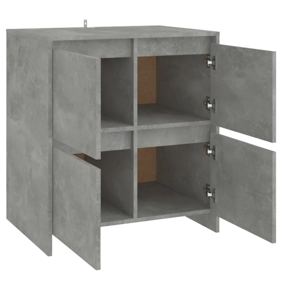 Buffets 2 pcs Gris béton 70x41x75 cm Bois d'ingénierie - 6