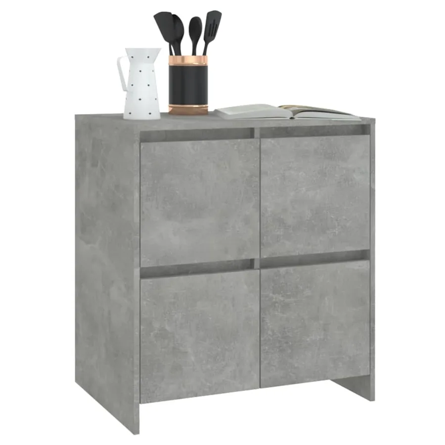 Buffets 2 pcs Gris béton 70x41x75 cm Bois d'ingénierie - 7