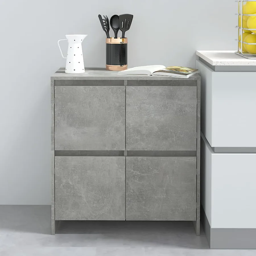 Buffets 2 pcs Gris béton 70x41x75 cm Bois d'ingénierie - 9