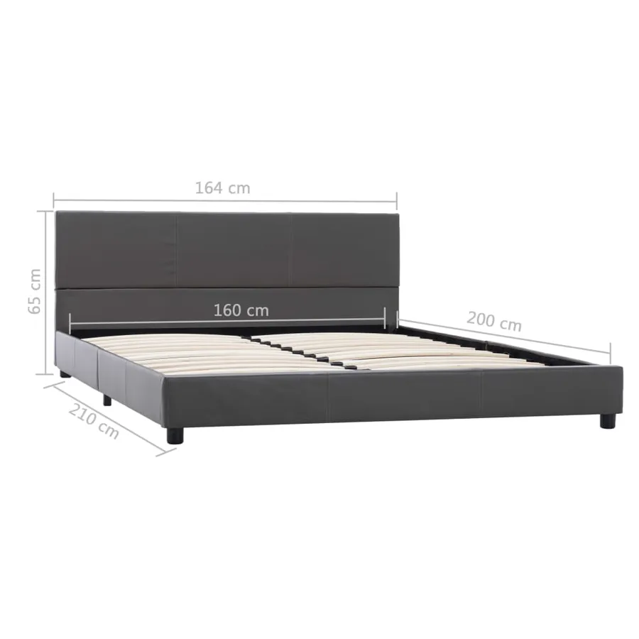 Cadre de lit Gris Similicuir 160x200 cm - 7