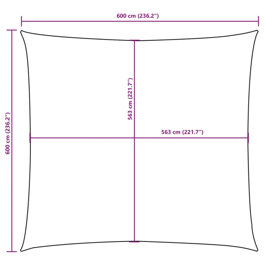 Voile de parasol tissu oxford carré 6x6 m rouge - 10