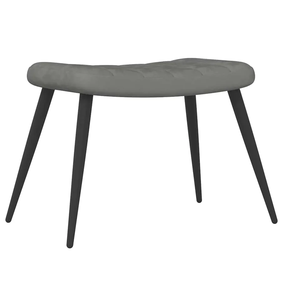 Chaise de relaxation avec repose-pied Gris foncé Velours - 7