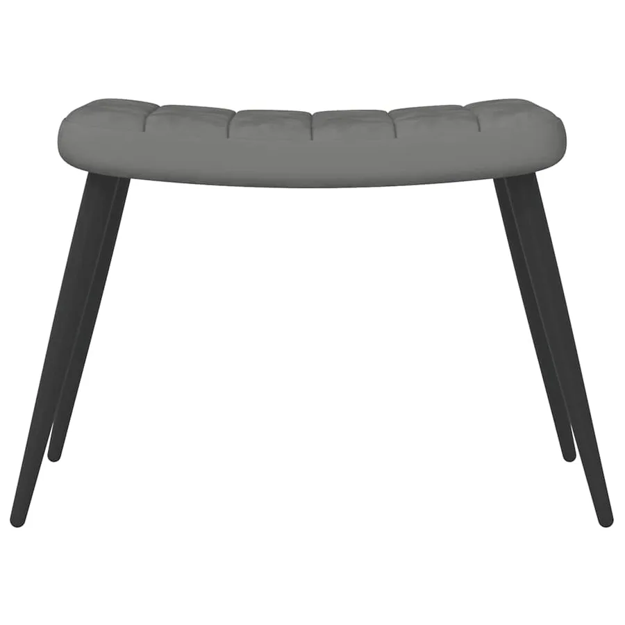 Chaise de relaxation avec repose-pied Gris foncé Velours - 8