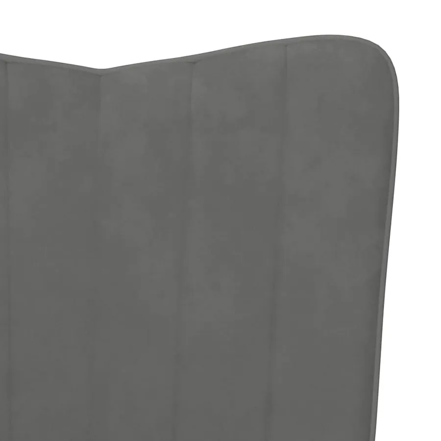 Chaise de relaxation avec repose-pied Gris foncé Velours - 9