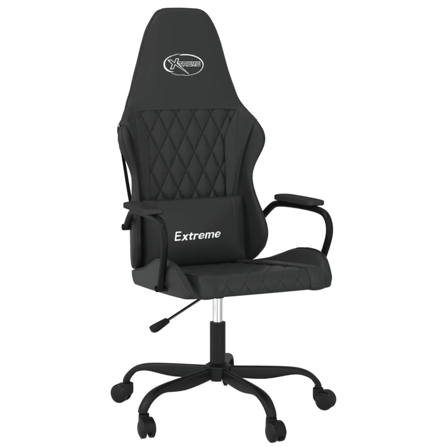 Chaise de jeu de massage noir similicuir - 2