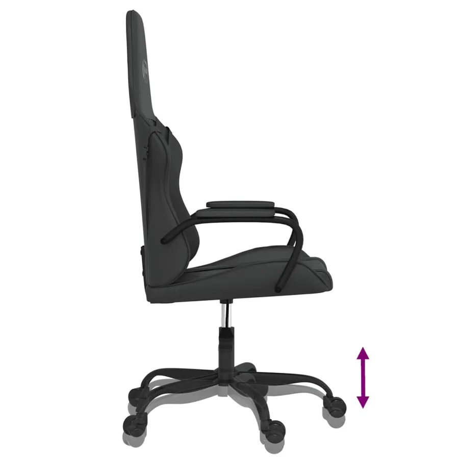 Chaise de jeu de massage noir similicuir - 6