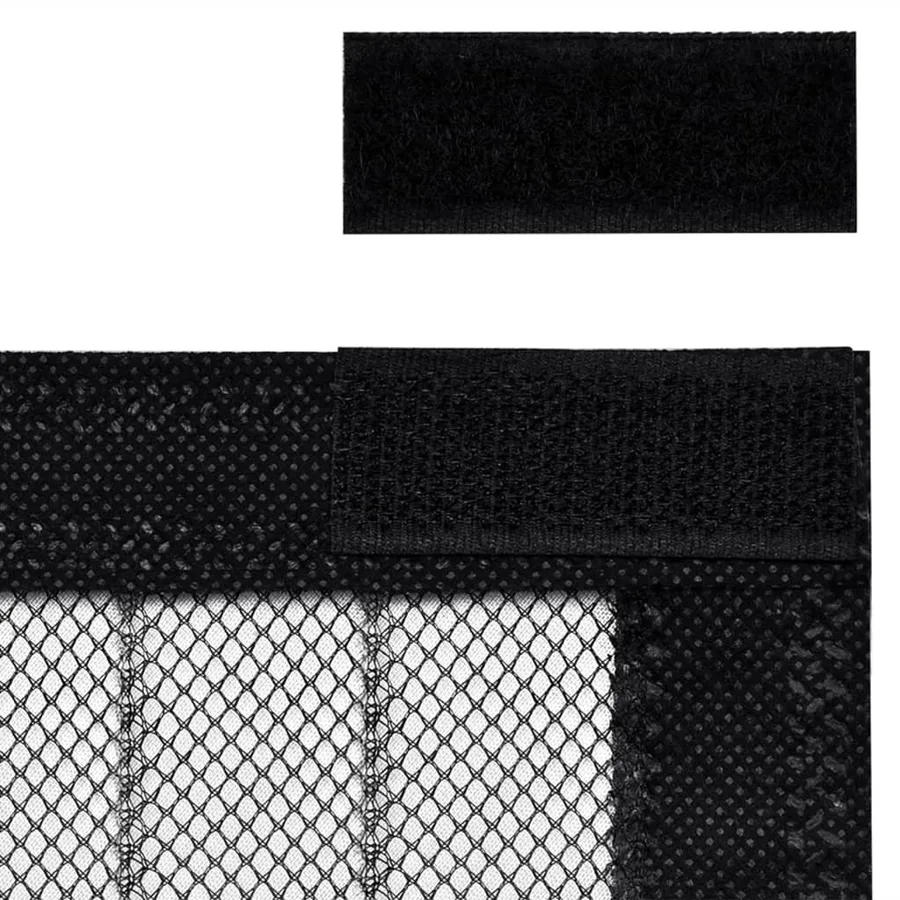 Rideaux de porte anti-insectes 2 pcs et aimants noir 220x110 cm - 7