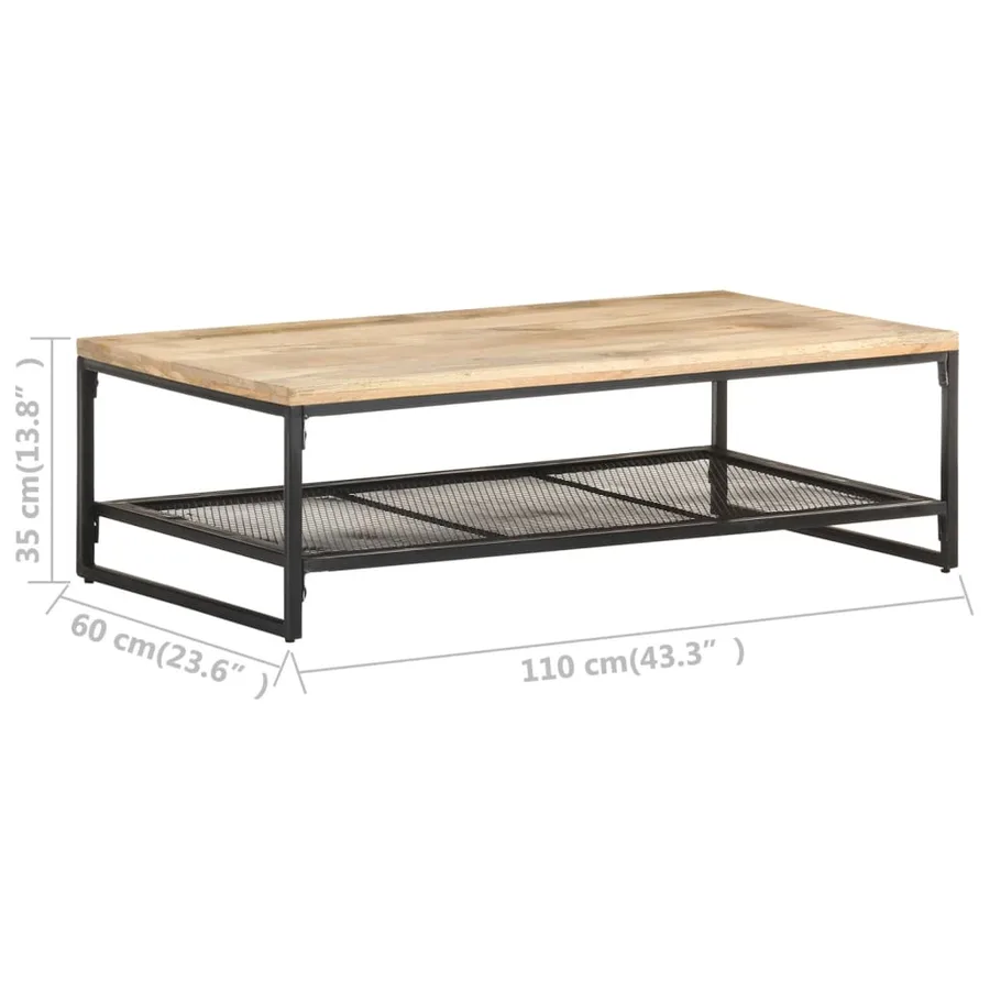 Table basse 110x60x35 cm Bois de manguier massif - 6