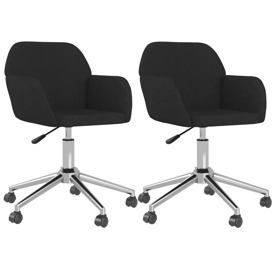 Chaises pivotantes à manger lot de 2 Noir Tissu - 2