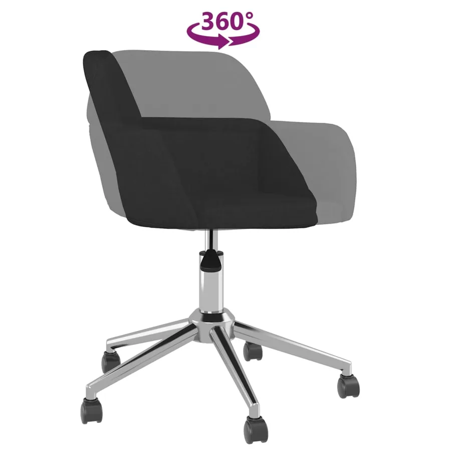 Chaises pivotantes à manger lot de 2 Noir Tissu - 7