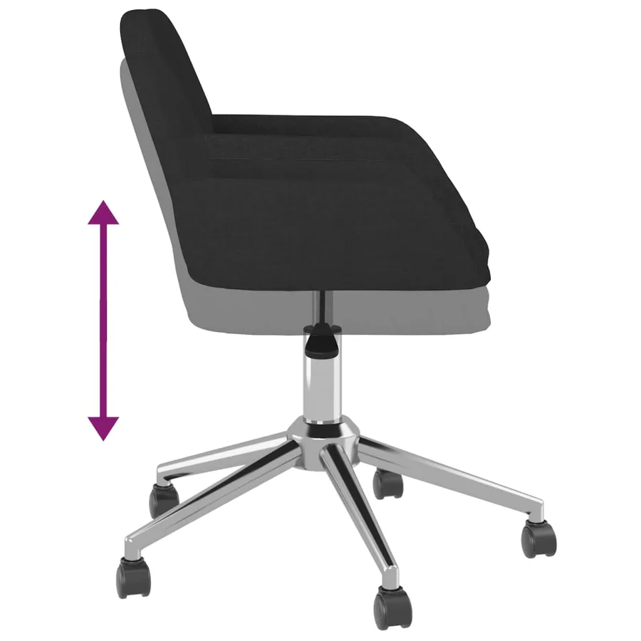 Chaises pivotantes à manger lot de 2 Noir Tissu - 8