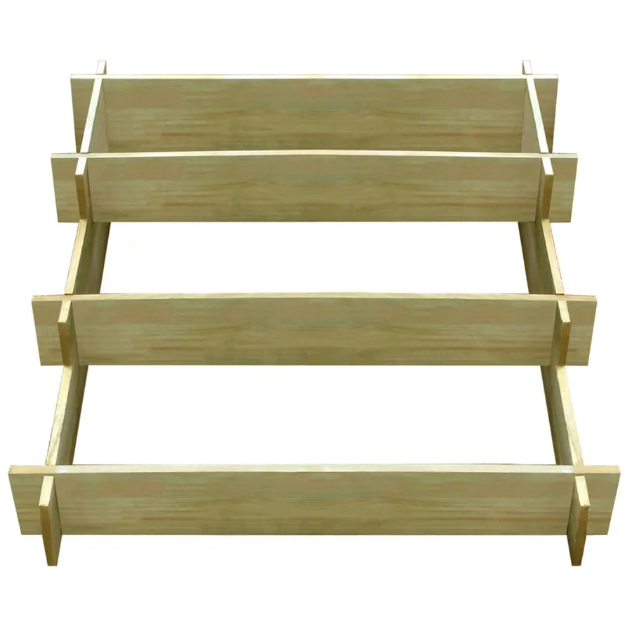Jardinière à 3 niveaux 90 x 90 x 35 cm Bois imprégné - 2