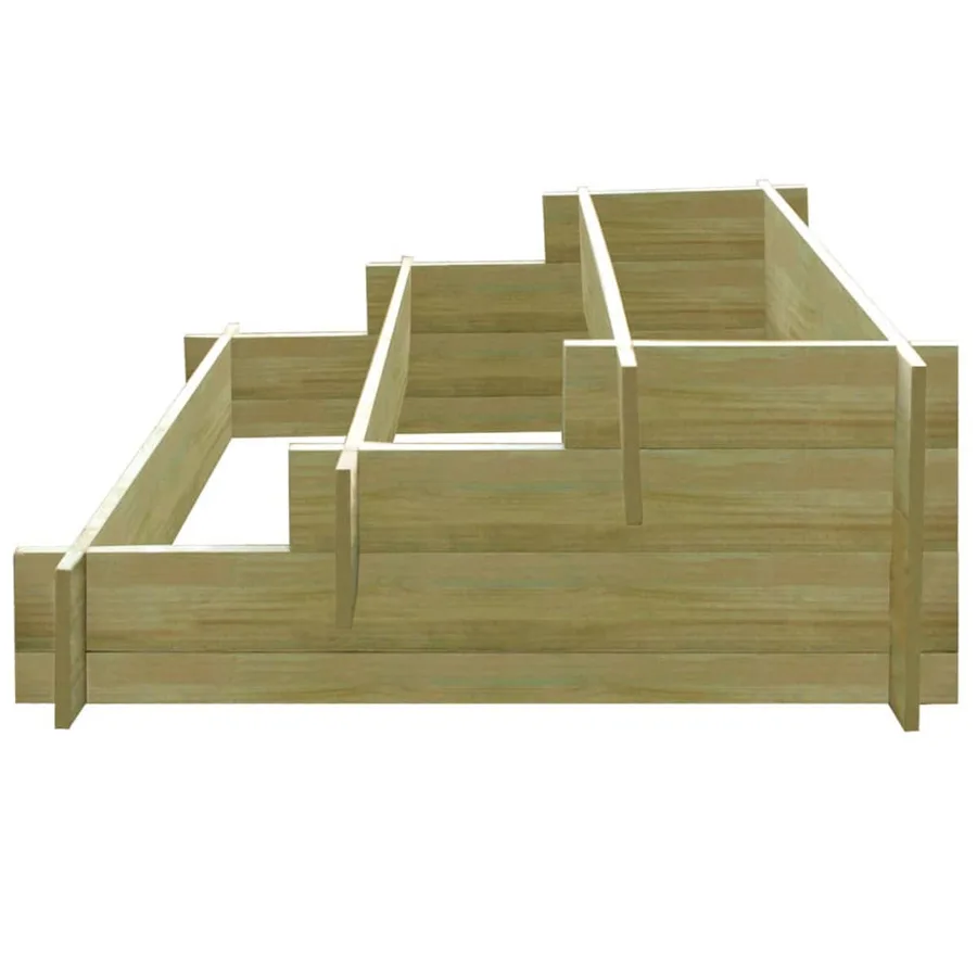 Jardinière à 3 niveaux 90 x 90 x 35 cm Bois imprégné - 3