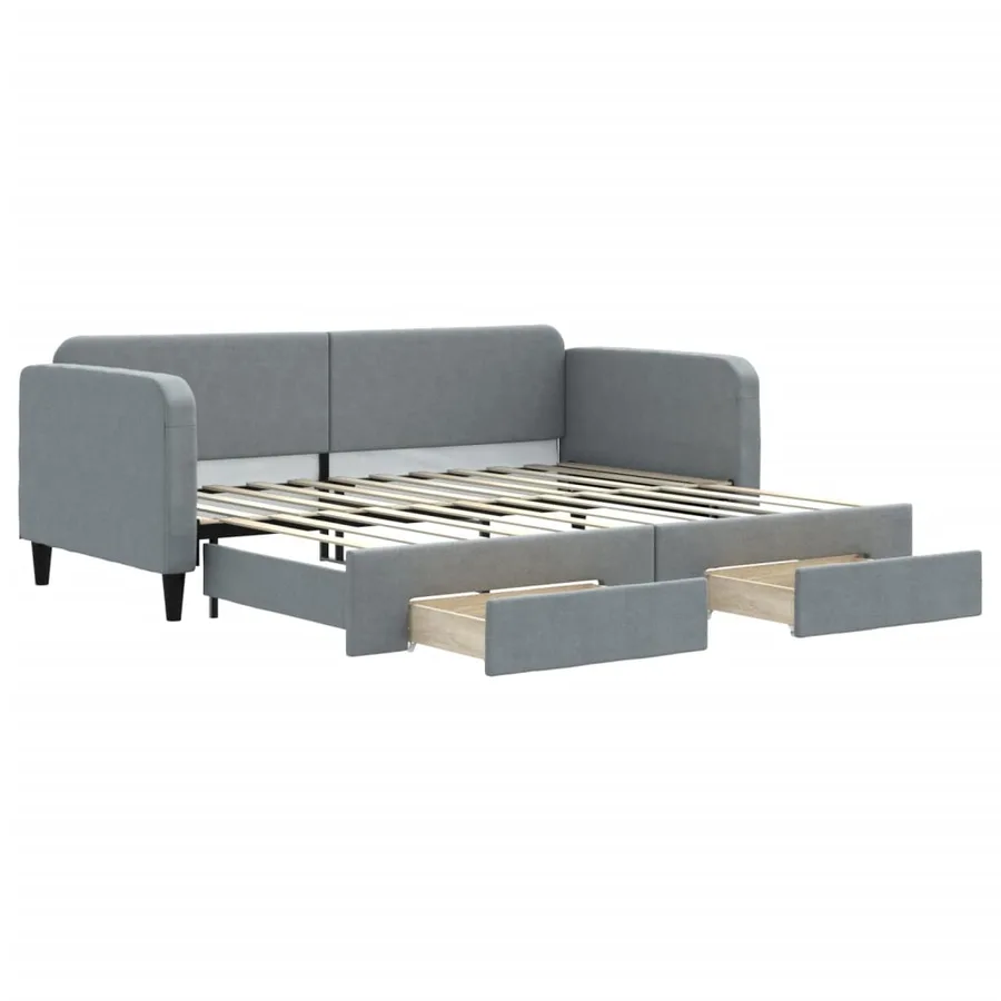 Lit de jour avec gigogne et tiroirs sans matelas 90x200 cm - 2