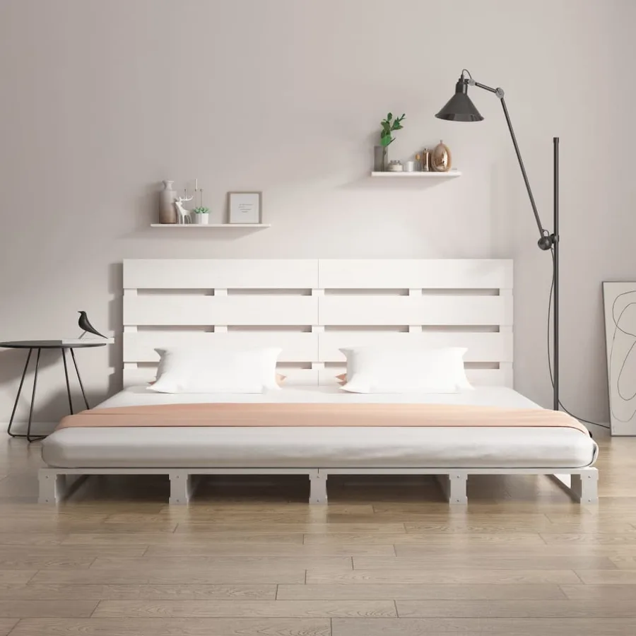Cadre de lit sans matelas blanc 140x200 cm bois de pin massif - 3