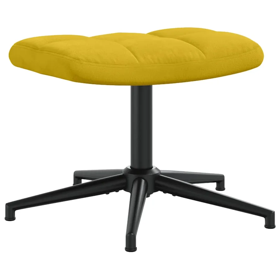 Chaise de relaxation avec tabouret Jaune moutarde Velours - 7