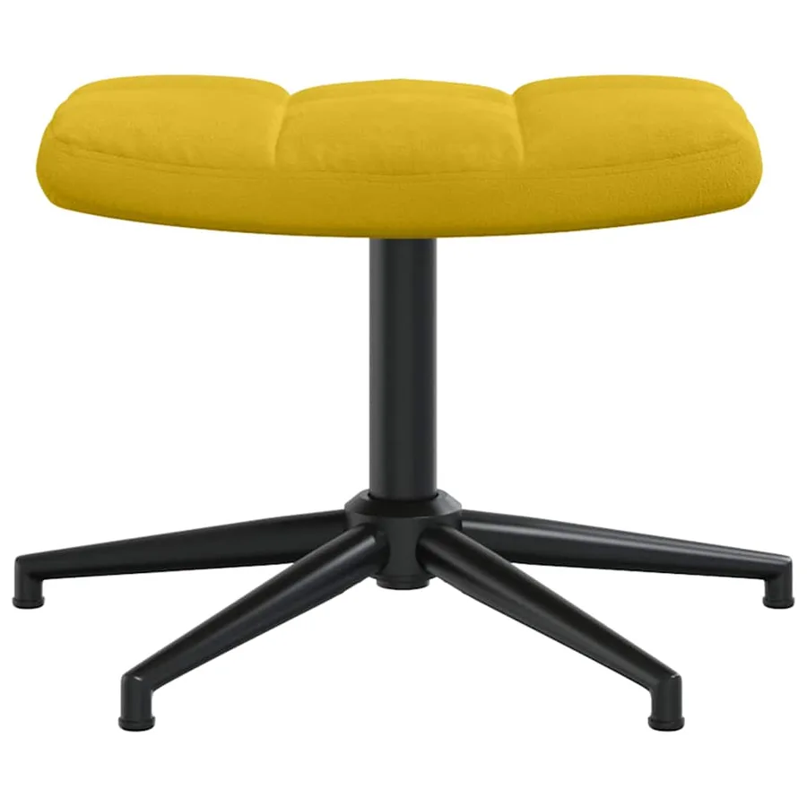 Chaise de relaxation avec tabouret Jaune moutarde Velours - 8