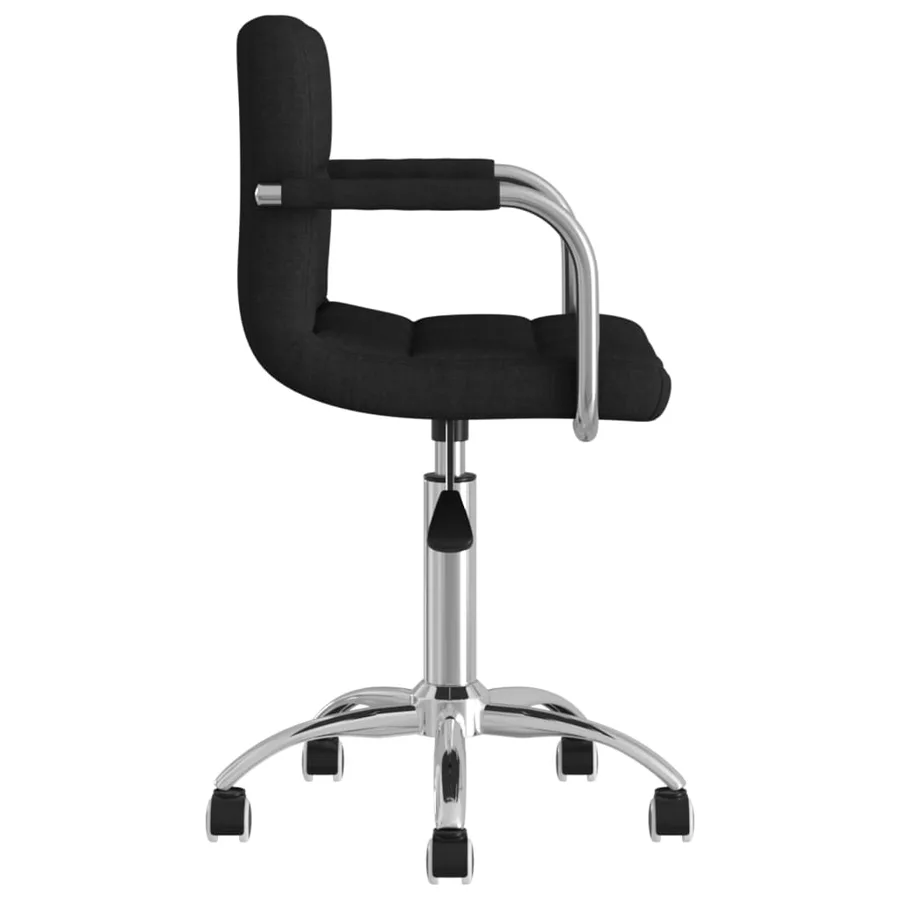 Chaise pivotante de salle à manger Noir Tissu - 3
