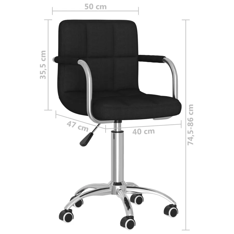Chaise pivotante de salle à manger Noir Tissu - 8