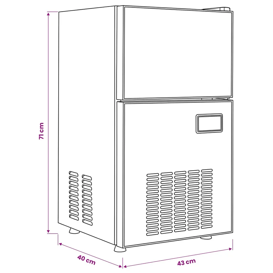 Fabricant de cubes de glace avec porte Argenté 43 x 40 x 71 cm - 11