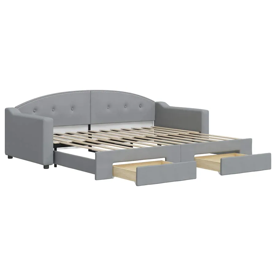 Lit de jour avec gigogne et tiroirs sans matelas 90x200 cm - 2