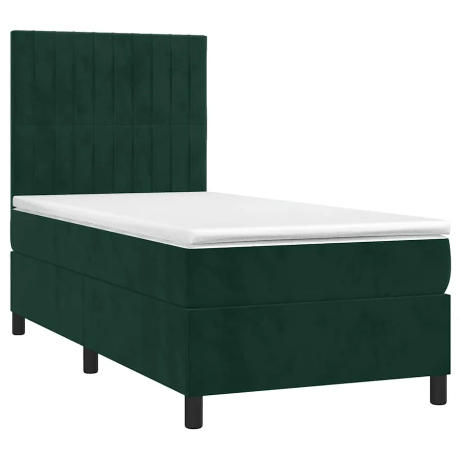 Sommier à lattes de lit avec matelas Vert foncé 100x200 cm - 3