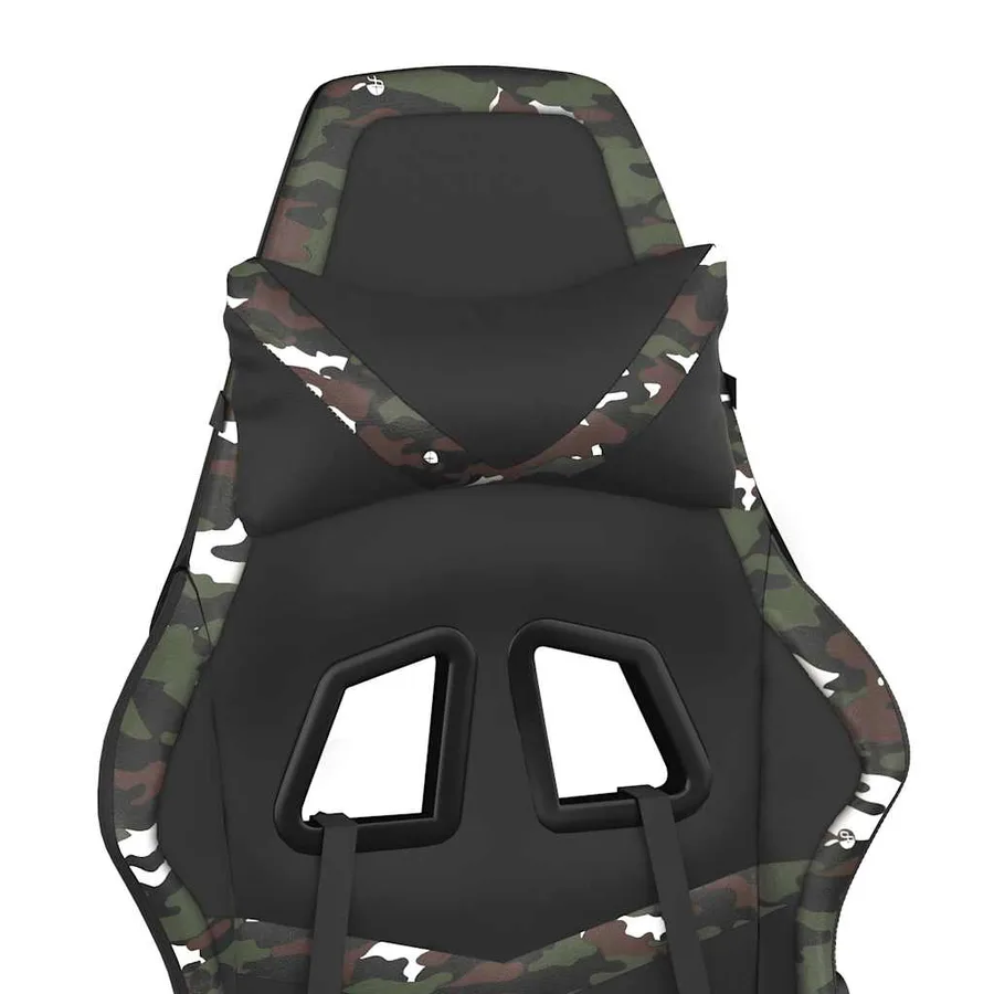 Chaise de jeu de massage Noir et camouflage Similicuir - 9
