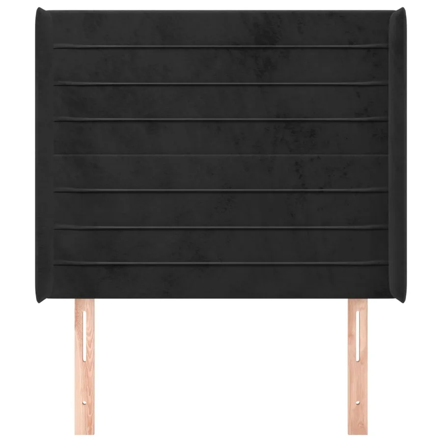 Tête de lit avec oreilles Noir 83x16x118/128 cm Velours - 3