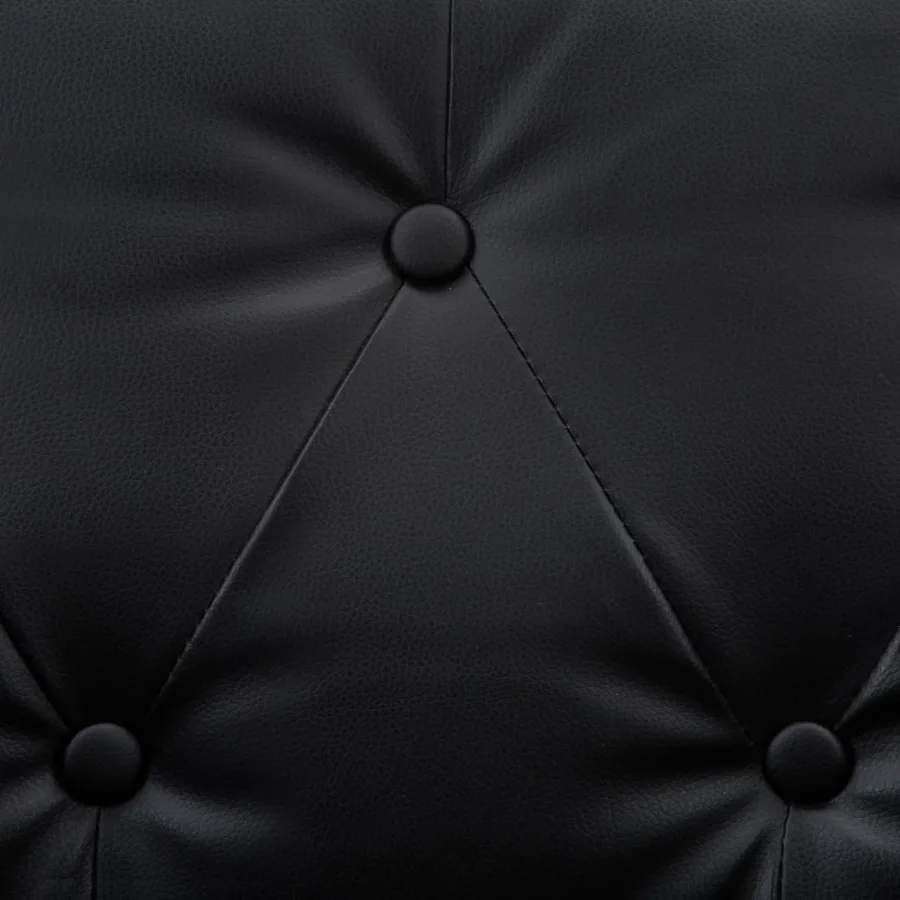 Canapé chesterfield à 3 places Revêtement en similicuir Noir - 8