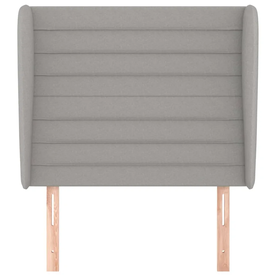 Tête de lit avec oreilles Gris clair 93x23x118/128 cm Tissu - 3