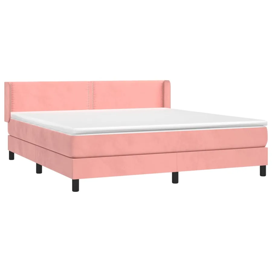 Sommier à lattes de lit avec matelas Rose 160x200 cm Velours - 3