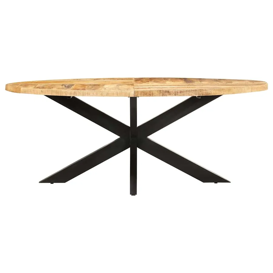 Table à dîner ovale 200x100x75 cm Bois de manguier brut - 2