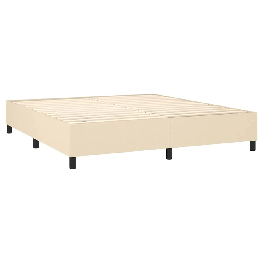 Sommier à lattes de lit avec matelas Crème 180x200 cm Tissu - 4