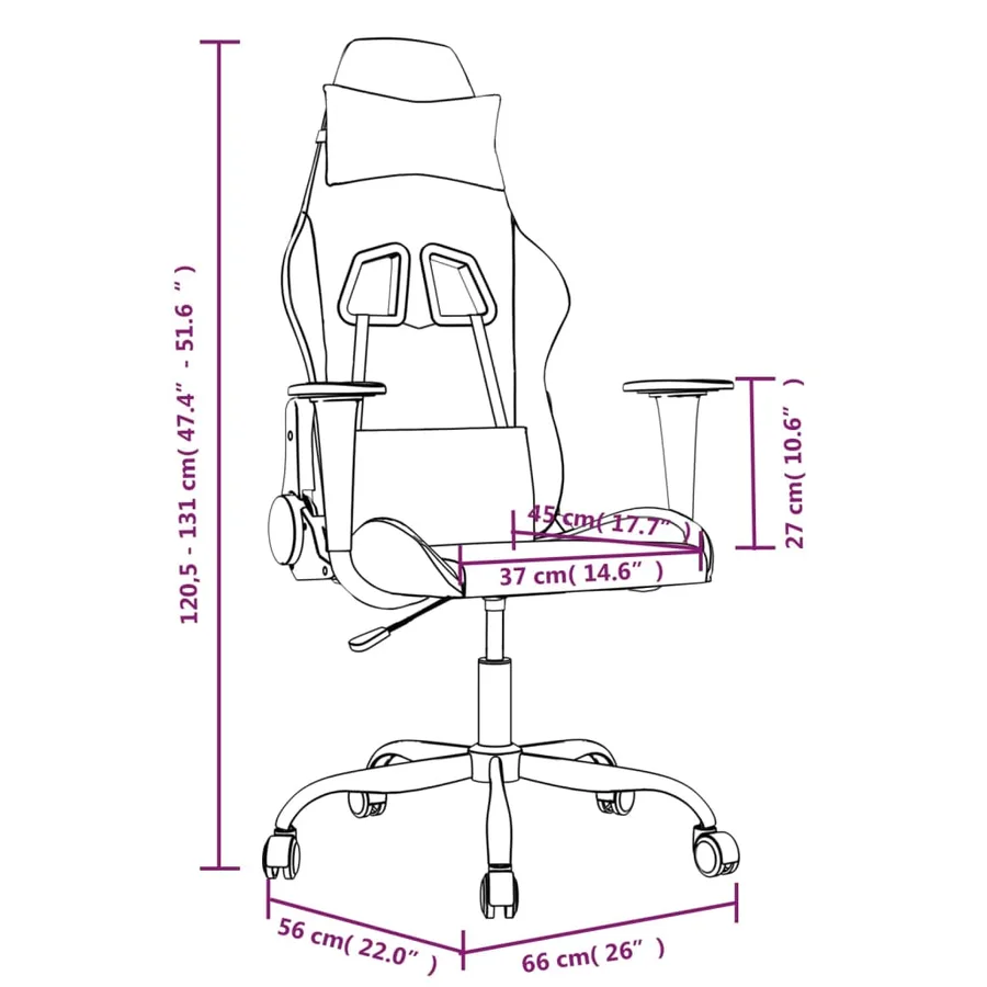 Chaise de jeu Noir et doré Similicuir - 14