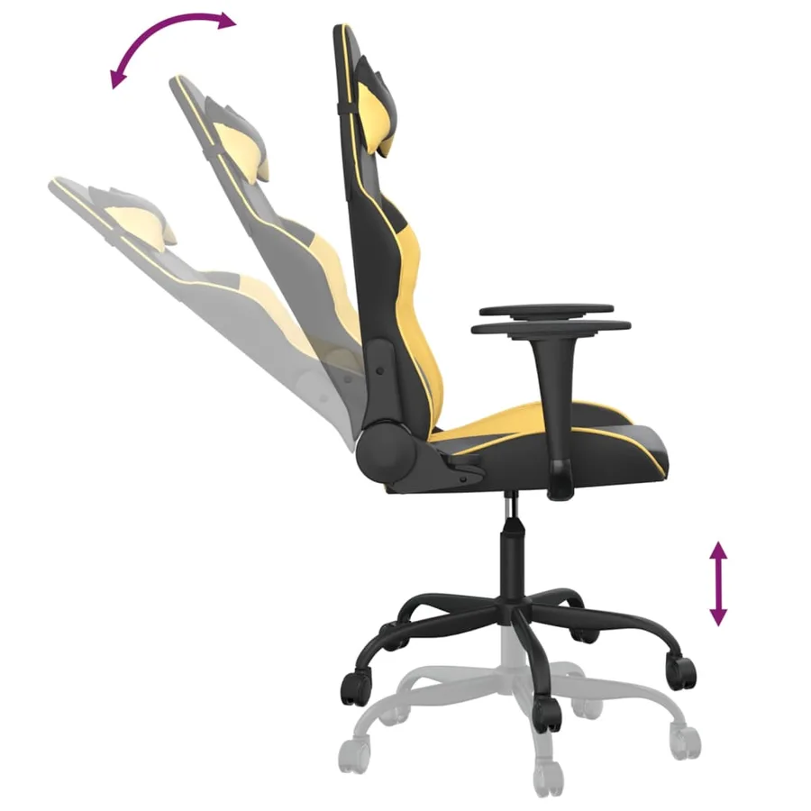 Chaise de jeu Noir et doré Similicuir - 6