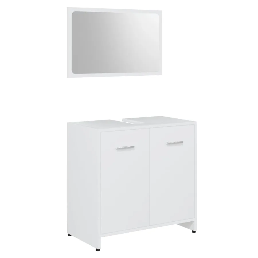 Ensemble de meubles de bain 3 pcs Blanc Bois d'ingénierie - 4