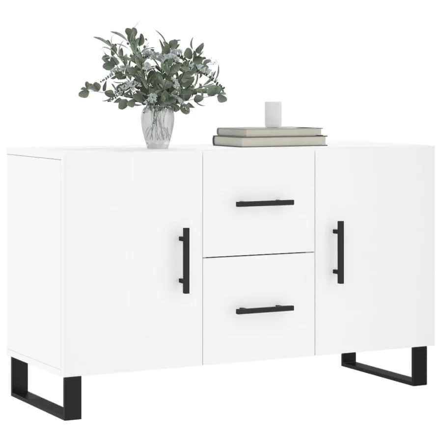 Buffet blanc 100x36x60 cm bois d'ingénierie - 3