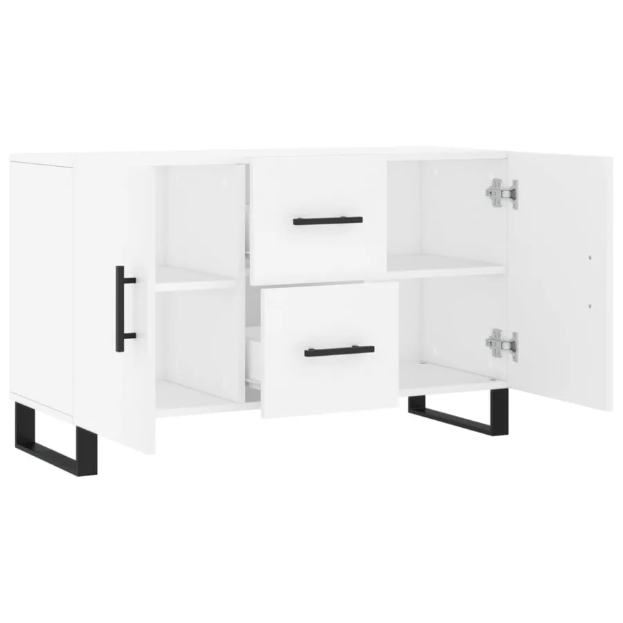 Buffet blanc 100x36x60 cm bois d'ingénierie - 5