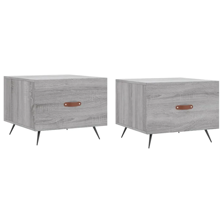 Tables basses 2 pcs sonoma gris 50x50x40 cm bois d'ingénierie - 2