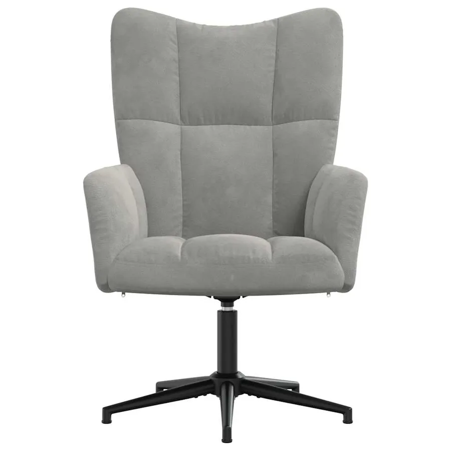 Chaise de relaxation Gris clair Velours - 3