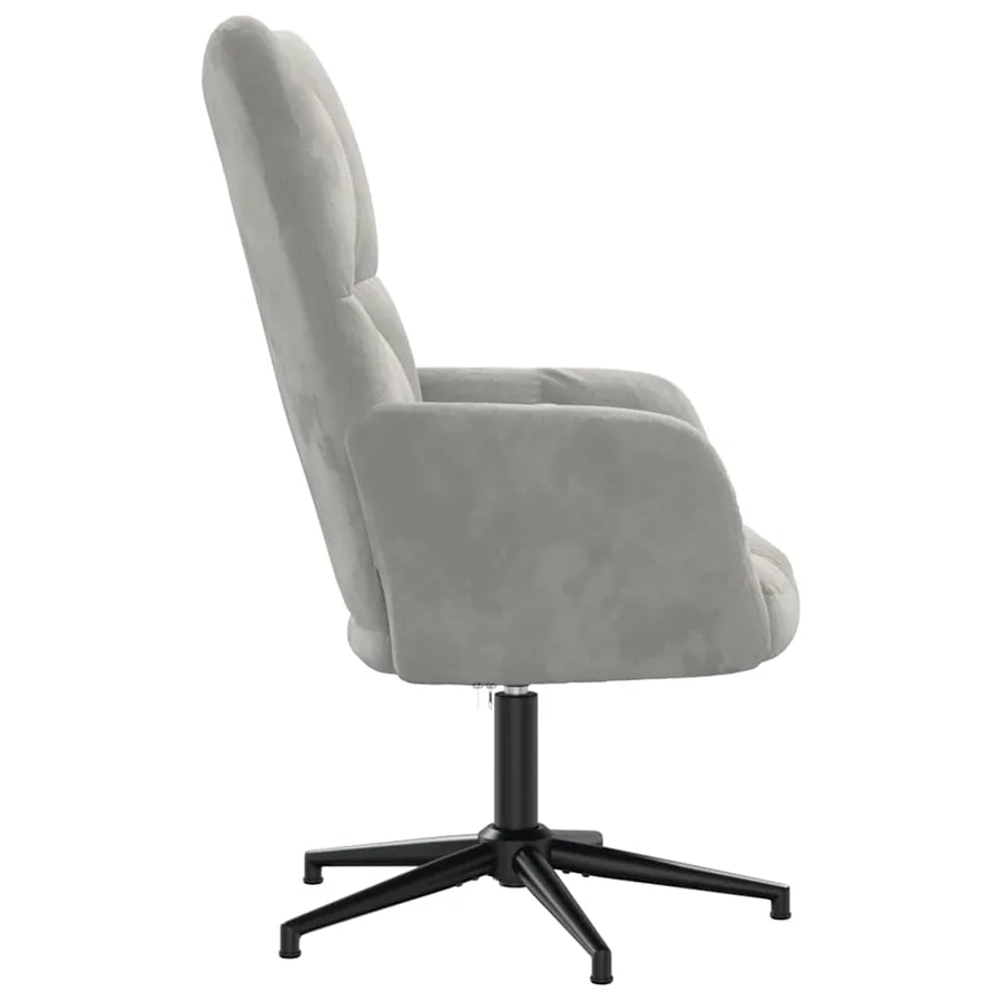 Chaise de relaxation Gris clair Velours - 4