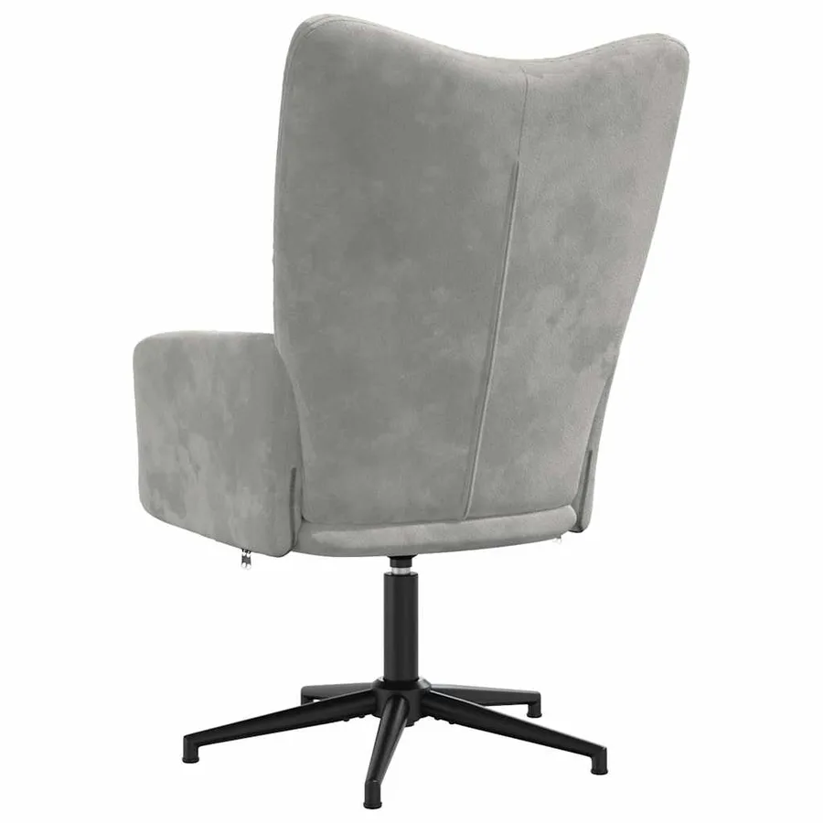 Chaise de relaxation Gris clair Velours - 5