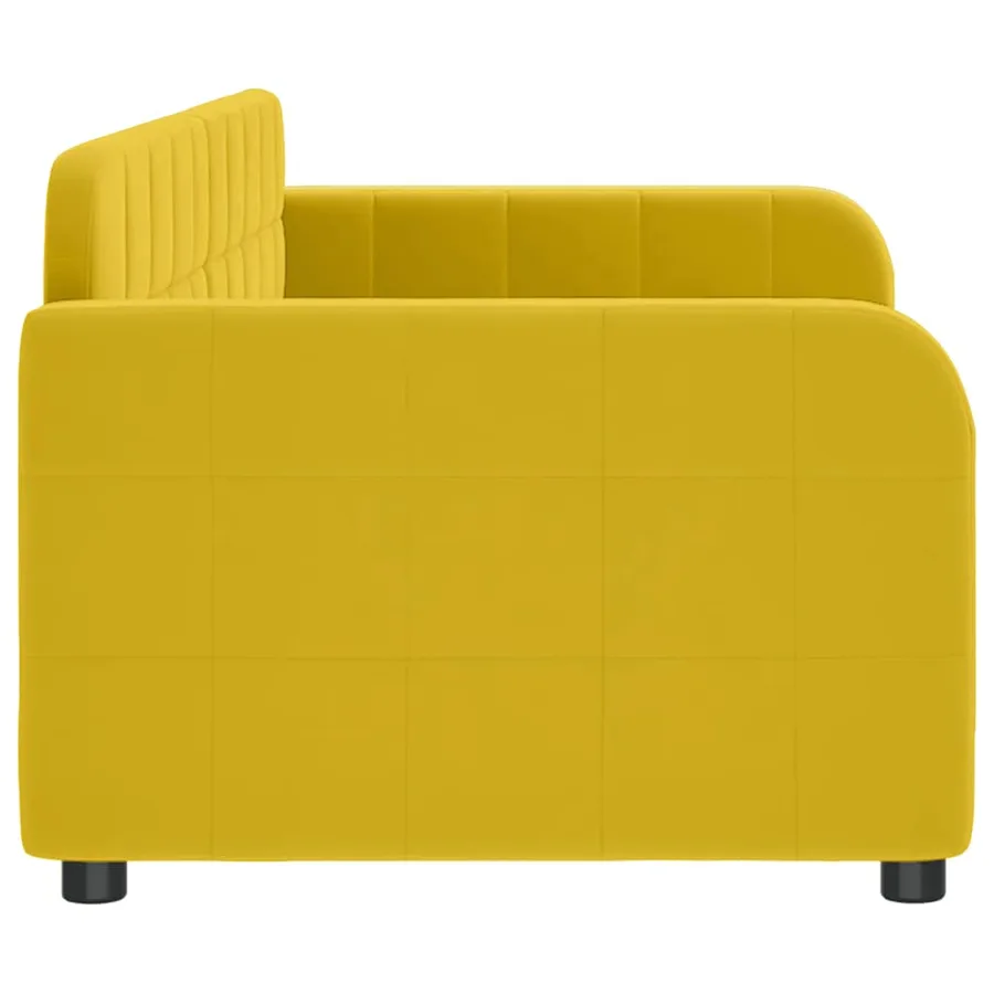 Lit de repos sans matelas jaune 80x200 cm velours - 4