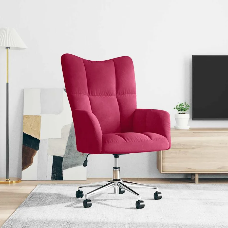 Chaise de relaxation Rouge bordeaux Velours