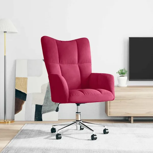 Chaise de relaxation Rouge bordeaux Velours