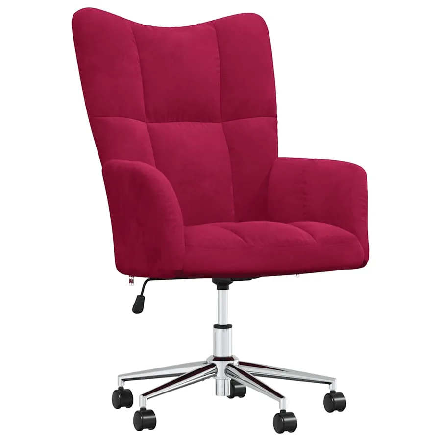 Chaise de relaxation Rouge bordeaux Velours - 2