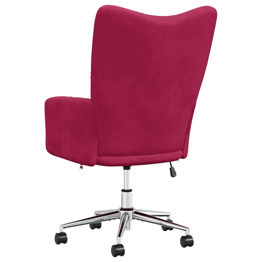 Chaise de relaxation Rouge bordeaux Velours - 5