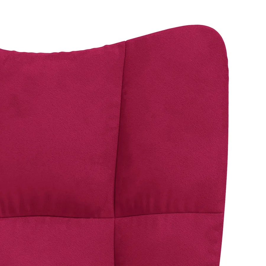 Chaise de relaxation Rouge bordeaux Velours - 6