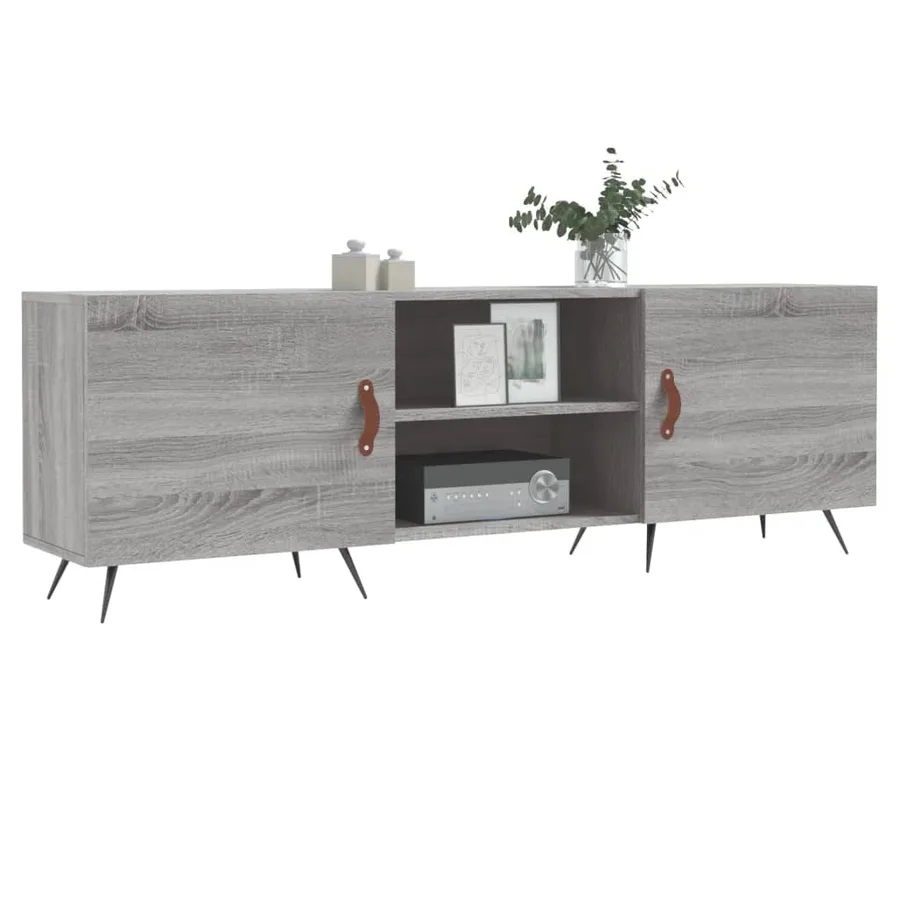 Meuble TV sonoma gris 150x30x50 cm bois d'ingénierie - 3