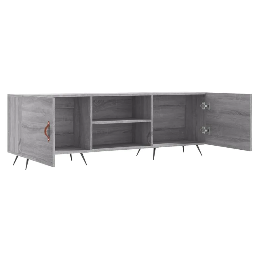 Meuble TV sonoma gris 150x30x50 cm bois d'ingénierie - 6